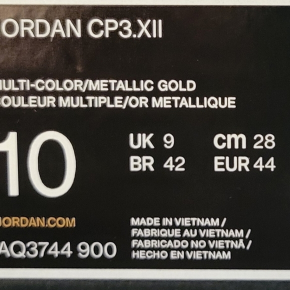 Jordan CP3.XII Multi-Color Metallic Gold - Picture 2 of 2